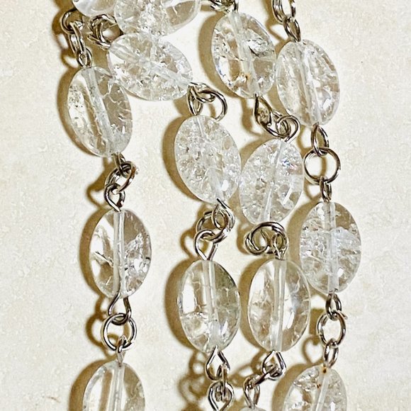 Clear Crackle Quartz Necklace, Cat Person Pendant + Genuine Gemstone - Picture 7 of 9